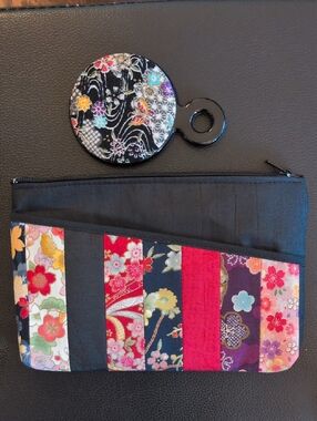 2/$10, 3/$13 NEW Japanese Silk Clutch with Mirror